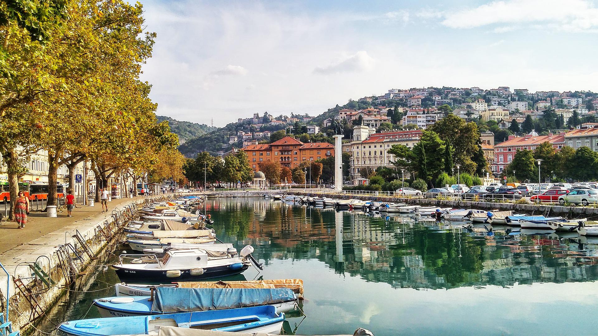 Rijeka city port on a summer day landscape