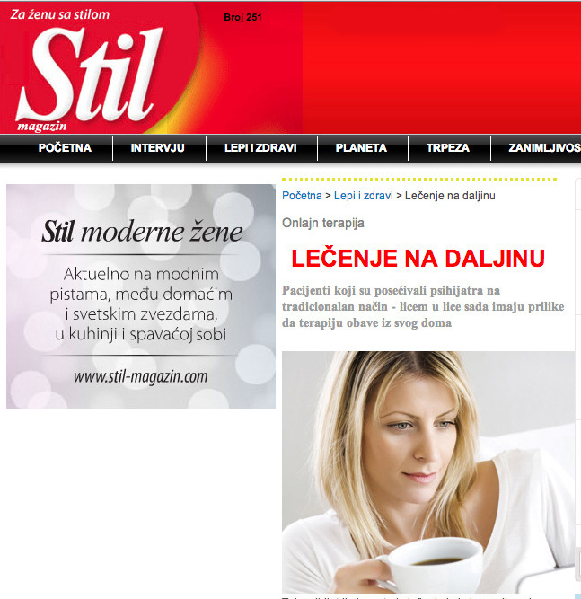 Stil zena magazin - online text with the image of a woman drinking coffee