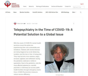 Telepsychiatry during Covid-19 - Davor Mucic interview for World Psychiatric Association